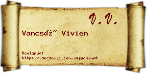 Vancsó Vivien névjegykártya